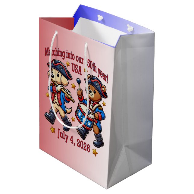 Bolsa De Regalo Mediana 4 de julio 2014: 250 Aniversario Semiquincentenari (Angulo reverso)