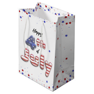 Bolsa De Regalo Mediana 4 de julio Estrellas tira globos de Relieve metali