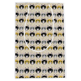 Bolsa De Regalo Mediana 4 gatos, Herringbone Beige