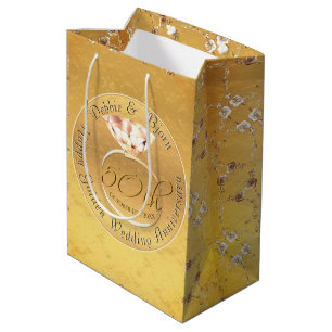 Bolsa De Regalo Mediana 50.º Boda Aniversario de la Píldora Rosas