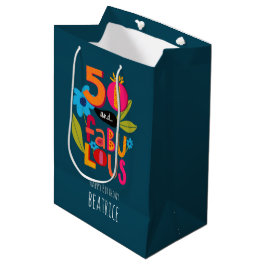 Bolsa De Regalo Mediana 50 y fabuloso 50 aniversario de Cartas Artísticas