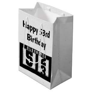 Bolsa De Regalo Mediana 53.º Odómetro Negro de cumpleaños