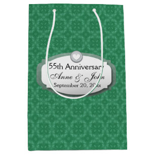 Bolsa De Regalo Mediana 55º aniversario del verde esmeralda Z28