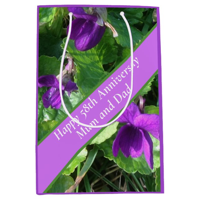 Bolsa De Regalo Mediana 58.º Aniversario Boda (Anverso)