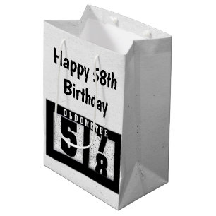 Bolsa De Regalo Mediana 58.º Odómetro Negro de cumpleaños