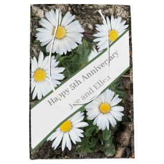 Bolsa De Regalo Mediana 5.º aniversario, editable