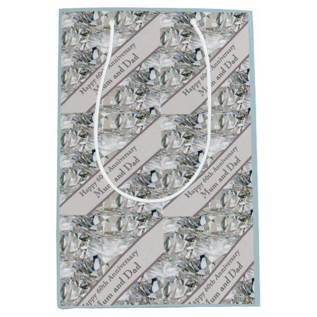 Bolsa De Regalo Mediana 60.º Aniversario del Diamante (Anverso)