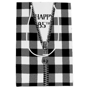Bolsa De Regalo Mediana 85.º Cerdo De Cumpleaños En La Tapa De Búfalo