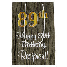 89º cumpleaños: Elegante Faux Gold Look #, Faux Wo