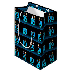 Bolsa De Regalo Mediana 89° cumpleaños con velas de béisbol