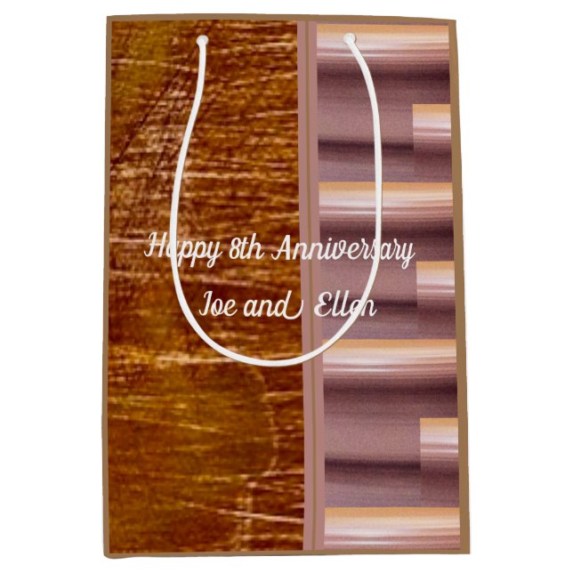 Bolsa De Regalo Mediana 8.º aniversario, bronce y cerámica