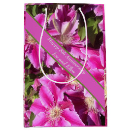 Bolsa De Regalo Mediana 8th Anniversary, pink Clematis