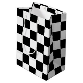 Bolsa De Regalo Mediana A cuadros negro