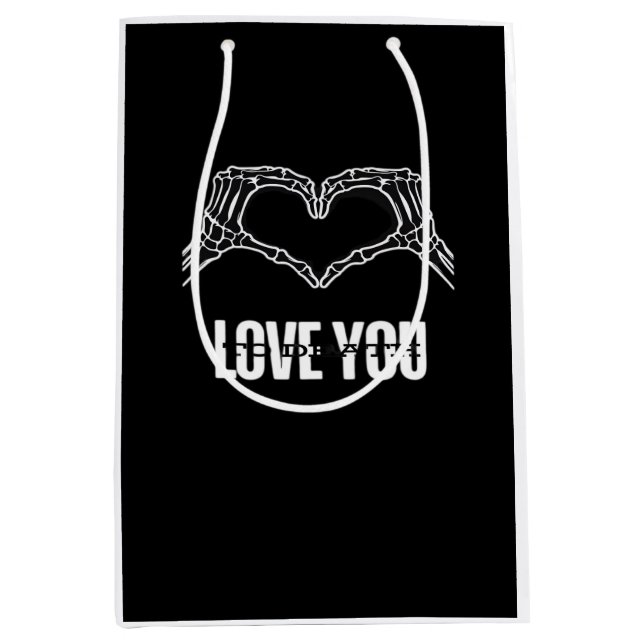 Bolsa De Regalo Mediana A la muerte - Skeleton Heart Hands Classic (Anverso)