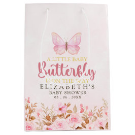 Bolsa De Regalo Mediana A Little Butterfly is on the Way, Baby Shower Girl