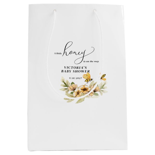 Bolsa De Regalo Mediana  A little honey bee Baby Shower (Anverso)