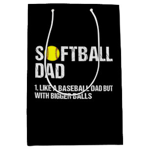 Bolsa De Regalo Mediana A papá de softbol le gusta el béisbol