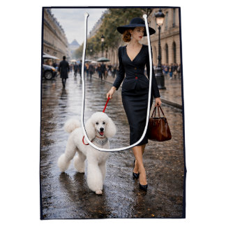 Bolsa De Regalo Mediana A Rainy Day In Paris, Poodle 