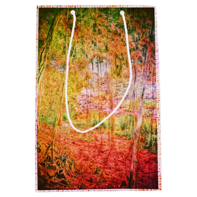 Bolsa De Regalo Mediana A través de Banyan/Wander con estrellas Dawn, (Anverso)