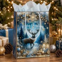 Abanico Acuarela Reno Cesped de Navidad