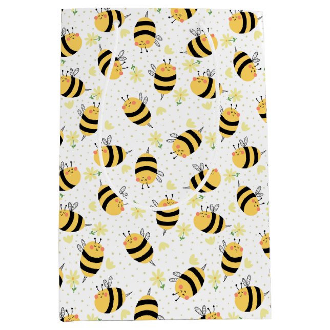 Bolsa De Regalo Mediana Abeja de miel y girasoles (Anverso)