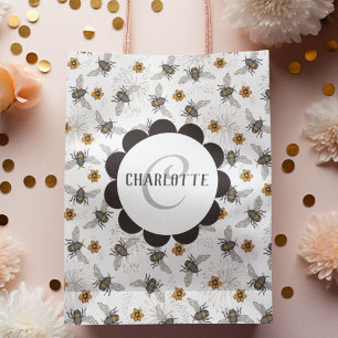 Bolsa De Regalo Mediana Abeja Melífera Negra de Moda para Primavera y Vera