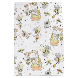 Bolsa De Regalo Mediana Abejas, Hadas Y Abejas Infantiles En Patrón Sin Ma