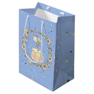 Bolsa De Regalo Mediana Abejas Melíferas, Hadas y Bebés Abejas en Patrón C