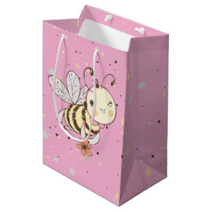 Bolsa De Regalo Mediana Abejas Melíferas, Hadas y Bebés Abejas en Patrón C
