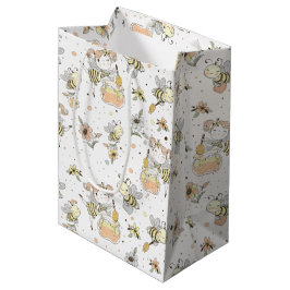 Bolsa De Regalo Mediana Abejas Melíferas, Hadas y Bebés Abejas en Patrón C