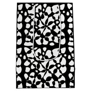 Bolsa De Regalo Mediana Abstracción de celdas Blanco negro