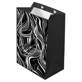 Bolsa De Regalo Mediana Abstracciones creativas sin fisuras en blanco y ne