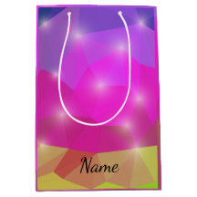 Abstract Geometric Crystal Mosaic in Pink