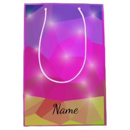 Bolsa De Regalo Mediana Abstract Geometric Crystal Mosaic in Pink