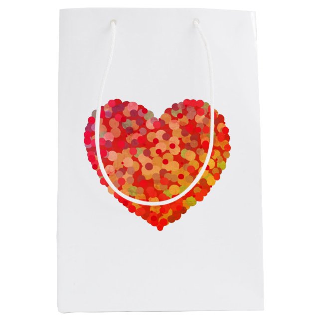 Bolsa De Regalo Mediana Abstract Heart Confetti Art (Anverso)
