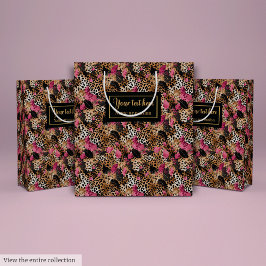 Bolsa De Regalo Mediana Abstract pink and black leopard skin gift pack
