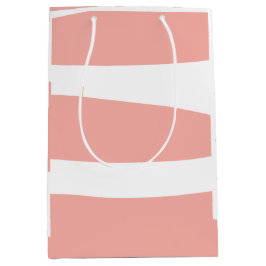 Bolsa De Regalo Mediana Abstracto de melocotón y blanco