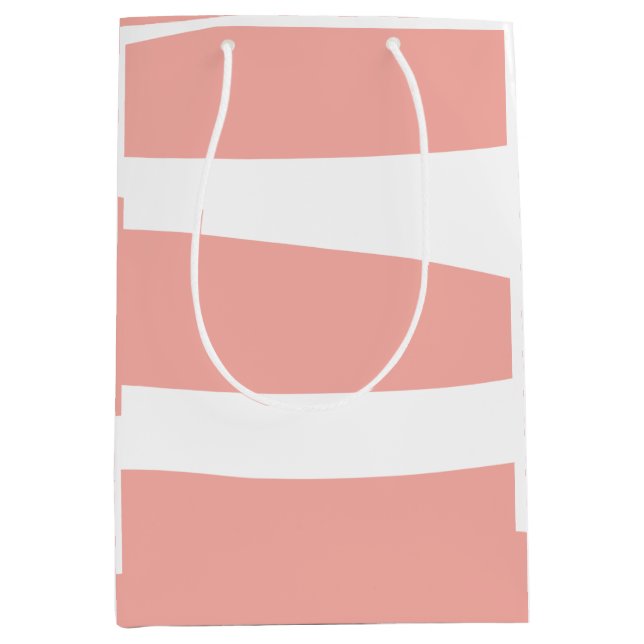 Bolsa De Regalo Mediana Abstracto de melocotón y blanco (Anverso)