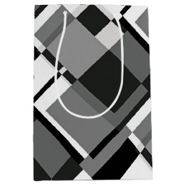 Bolsa De Regalo Mediana Abstracto geométrico estilo Mondrian en blanco y n