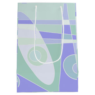 Bolsa De Regalo Mediana Abstracto Surfing Pastel Verde Púrpura