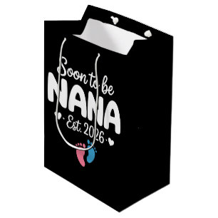 Bolsa De Regalo Mediana Abuela Pronto 2026 Anuncio Divertido de Embarazo