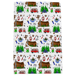 Bolsa De Regalo Mediana Acampada o cumpleaños temático del medio oeste