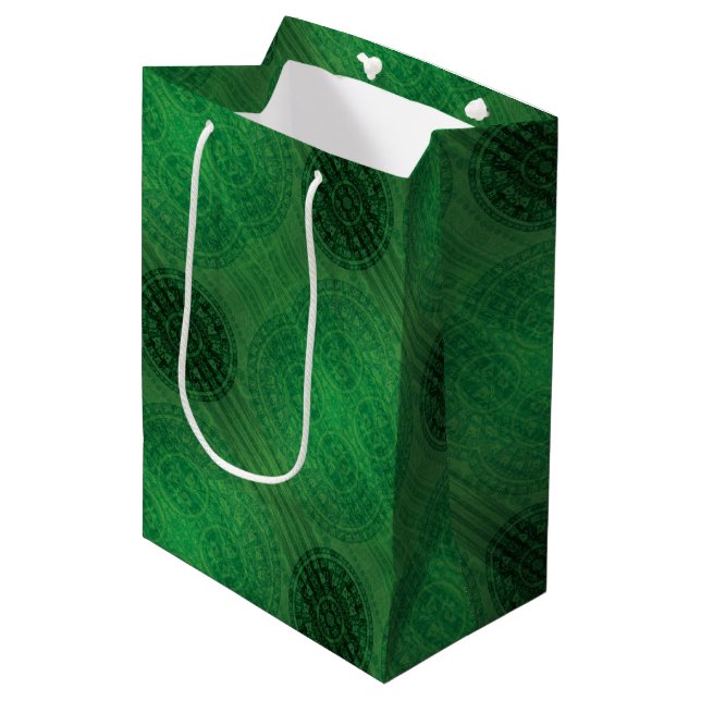 Bolsa De Regalo Mediana Aceptación | Medallones de Meditación Verde (Angulo Anverso)