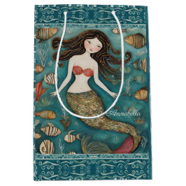 Bolsa De Regalo Mediana Acuarela de Mermaid
