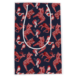 Bolsa De Regalo Mediana Acuarela escandinava Dala Horse