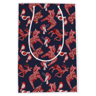Bolsa De Regalo Mediana Acuarela escandinava Dala Horse