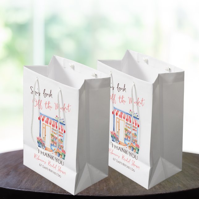 Bolsa De Regalo Mediana Acuarela Flores Frescas Fuera del Mercado Desayuno (Subido por el creador)