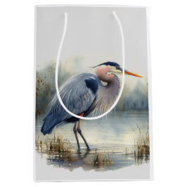 Bolsa De Regalo Mediana Acuarela Gran Azul Heron Naturaleza de vida silves