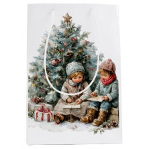 Acuarela infantil vintage de Navidad