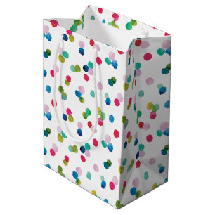 Bolsa De Regalo Mediana Acuarela Polka Dot Poms